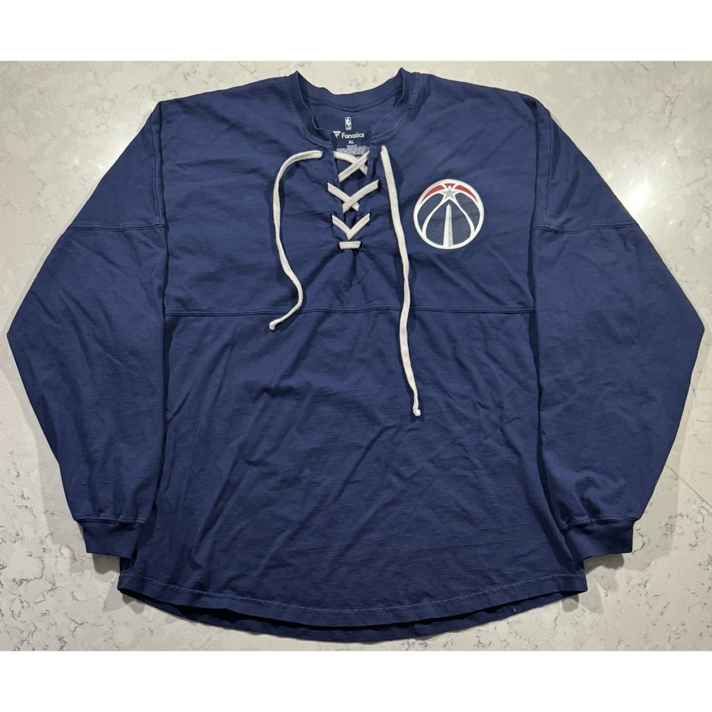 Washington Wizards Fanatics Spirit Jersey Lace-Up Long Sleeve Shirt Mens XL NBA